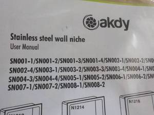 lot 50 image: AKDY Stainless Steel Wall Niche...