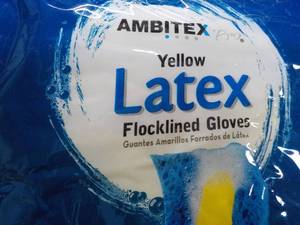 lot 127 image: 12 pair Ambitex Yellow Latex Flock ...