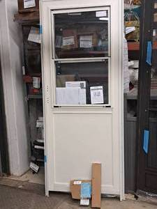 lot 431 image: Storm Door  Hinge on Left - View From Outside  Full Screen with BetterVue Mesh, Clear Glass 32x80