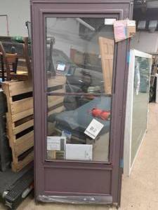 lot 434 image: Storm Door  Hinge on Right - View From Outside  Full Screen with BetterVue Mesh, Clear Glass 36x80