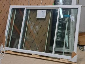 lot 437 image: 3-Panel Window with Slider Side Windows  End Vent Slider  V4000Vanguard Glass 86-12x55-14