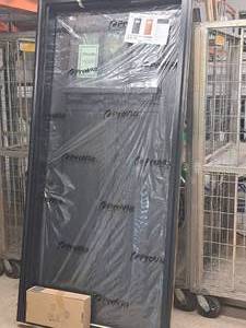 lot 497 image: ProVia 420 Style Signet Fir Fiberglass Single Entry Door in FrameSaver Frame  Right Hand Swing (ILO) 36x80