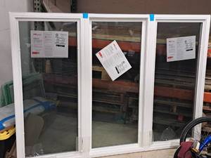 lot 507 image: MI Windows and Doors V4000Vanguard Three Pane Fixed Casement Window Unit 74x53-12