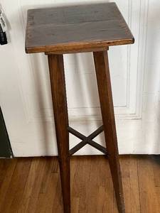 lot 9 image: Antique Wooden Side Table - Rustic Finish