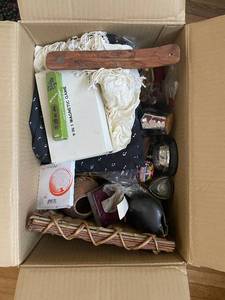 lot 23 image: Assortment of Household Items in Box - Vintage and Decorative Pieces