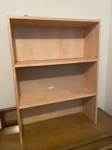 lot 57 image: Wooden Bookshelf - Unfinished Pine, 3 Shelves