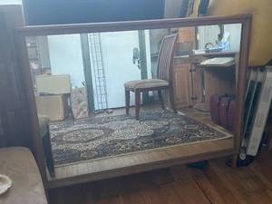 lot 63 image: Vintage Framed Mirror - Wooden Frame