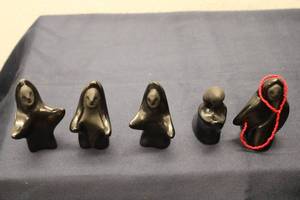 lot 69 image: Collection of Black Ceramic Nativity Figurines