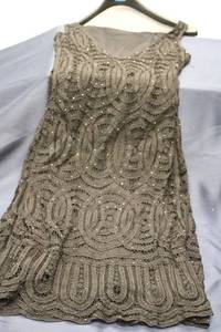 lot 143 image: Stunning Black Beaded Evening Dress with Intricate Design