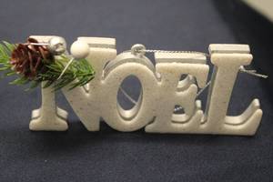 lot 169 image: Vintage Christmas Decor Collection - Noel Figurine, Tree, Reindeer Candelabra, and Ornaments