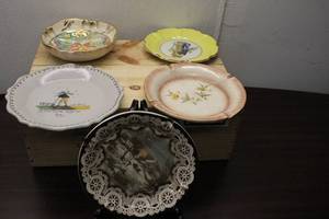 lot 219 image: Collection of 5 Vintage Decorative Plates with Unique Designs