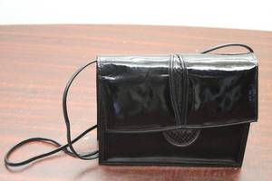 lot 240 image: Collection of 3 Designer Handbags Black Patent, Red Leather, and Beige Chain