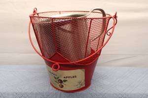 lot 20 image: Vintage Appleton Brand Red Metal Basket and Metal Mug