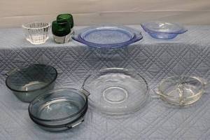 lot 71 image: Collection of Vintage Glass and Porcelain Serving Dishes - 9 Pieces