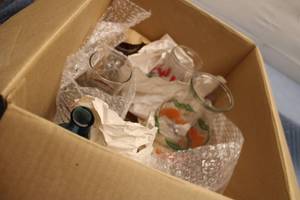 lot 117 image: Set of 5 Vintage Glass Pitchers and Bottles