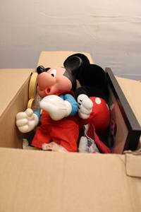 lot 121 image: Collection of Mickey Mouse Plush, Toys, and Nursery Items