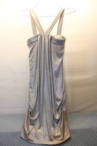 lot 147 image: Elegant Silver Evening Dress with Draped Design