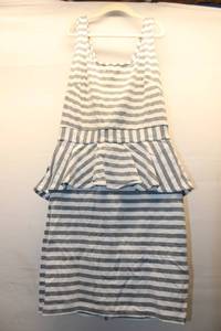 lot 195 image: Bebe Striped Peplum Dress with Back Zipper - Size S