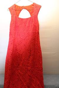 lot 197 image: Cach Womens Size 8 Lace Dress in Bright Red with Open Back
