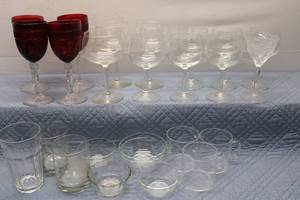 lot 221 image: Collection of Glassware including Goblets and Assorted Drinking Glasses