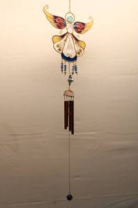 lot 259 image: Colorful Decorative Wind Chime with Angel Design and Beads