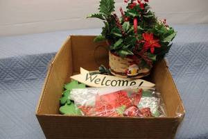 lot 272 image: Holiday Decor Collection with Decorative Basket and Welcome Wreath