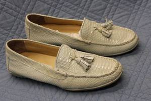 lot 316 image: Like New Python Skin Slip-On Shoes with Tassels - Size 8 12 A