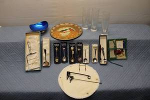 lot 330 image: Collection of Vintage Glassware and Silver-Plated Utensils