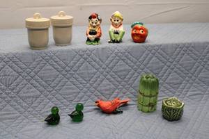 lot 331 image: Vintage Salt and Pepper Shakers Set with Unique Designs