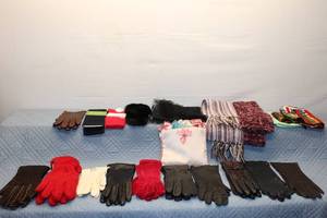 lot 348 image: Lot of Assorted Winter Accessories Gloves, Scarves, and Socks