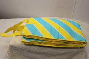 lot 379 image: Colorful Striped Tote Bag with Zipper Closure