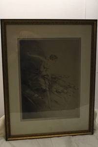 lot 415 image: Framed Vintage Ballerina Art Print