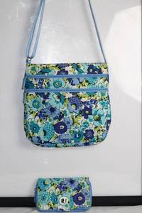 lot 441 image: Vera Bradley Floral Print Crossbody Bag and Wallet Set