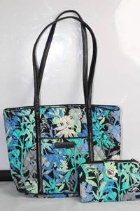lot 442 image: Vera Bradley Floral Quilted Tote Bag with Matching Wallet