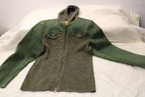 lot 527 image: Ruff Hewn Large Denim and Sweater Hybrid Hoodie Jacket