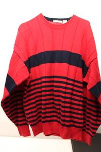 lot 619 image: Mens Red and Navy Striped Sweater in Good Condition