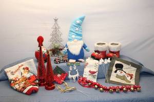 lot 119 image: Christmas Decor Collection Featuring Gnome, Trees, and Holiday Accents