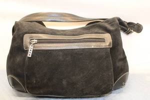 lot 728 image: MAXX New York Black Suede Handbag with Leather Accents