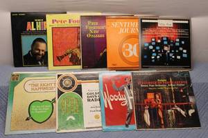 lot 67 image: Collection of 10 Vintage Jazz and Television Theme Vinyl Records