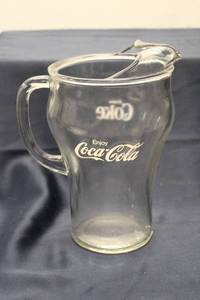 lot 106 image: Vintage Coca-Cola Glass Pitcher with Bird Handle