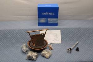 lot 125 image: Wellness Water Fountain Kit with Copper Accents and Natural River Rocks