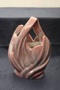 lot 130 image: West Coast Pottery Decorative Vase with Unique Design, 9 Tall