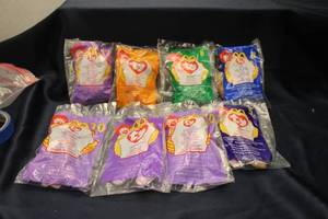 lot 136 image: Collection of 9 McDonalds TY Beanie Baby Toys in Original Packaging