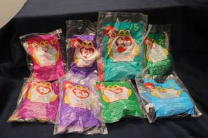lot 137 image: Lot of 9 McDonalds Ty Beanie Babies - Vintage Collectible Toys