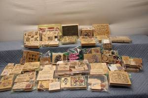 lot 161 image: Lot of 50 Rubber Stamps for Crafting and Scrapbooking