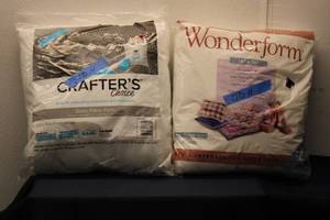 lot 165 image: Fabric and Craft Supplies Lot including Pillow Forms, Fat Eighths, and Decorative Trim