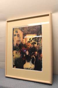 lot 191 image: Framed Vintage Floral Artwork in Soft Color Palette