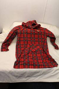 lot 197 image: Lot of 5 Womens Sleepwear Items Hooded Sweatshirt, Two Nightgowns, and 2 Pairs of Socks