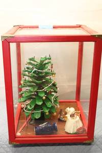 lot 218 image: Decorative Miniature Christmas Display in Glass Case