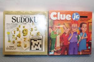 lot 221 image: Bundle of 2 Board Games The Original Sudoku and Clue Jr. - The Case of the Hidden Toys